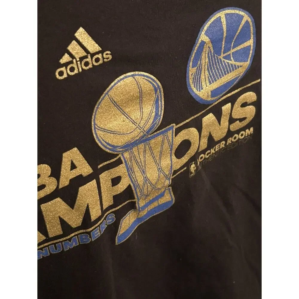 Golden State Warriors Champions Black T-Shirt Mens XL 2017 Adidas NBA